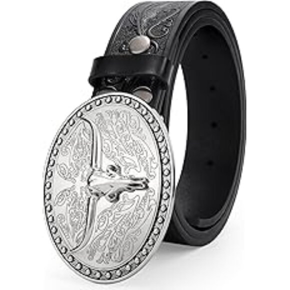 Western Belt Cowboy Belts for Men Women, Cowgirl Western Country Leather Belts - Picture 6 of 6